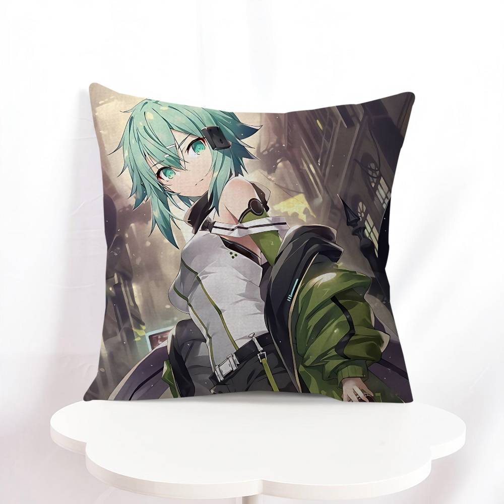 

Sinon Cartoon Pillow Cover Design Cushion Cover Decor Holiday Decorati 16x16Inch