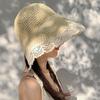 New Women'S Lace Sun Hat Wide Along The Beach Hat Summer Straw Hat Folding Sun Hat Head Women'S Beach Uv Protection Hat