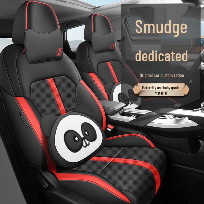Bin Yue 5-Seater Perforated Leather Car Seat Cushion - All-Season Universal Fit