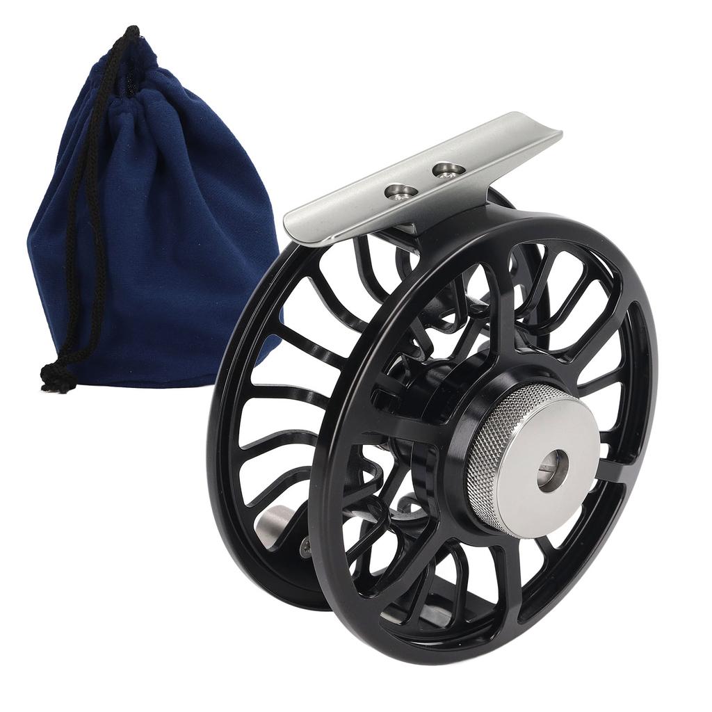 Black 5 6 Aluminum Alloy Fly Reel with Release Button Large Arbor Fly Fishing Reel for Freshwater Saltwater