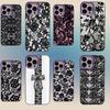 Black Lace Print New Hot  Phone Case For iPhone 16,15,14,13,12,11,Mini,Pro,SE,MAX,plus,Purple Matte Silicone Cover