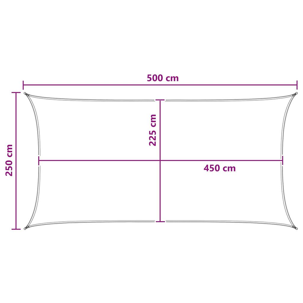 Blue and White Sun Shade Sail 2.5 X 5 M HDPE