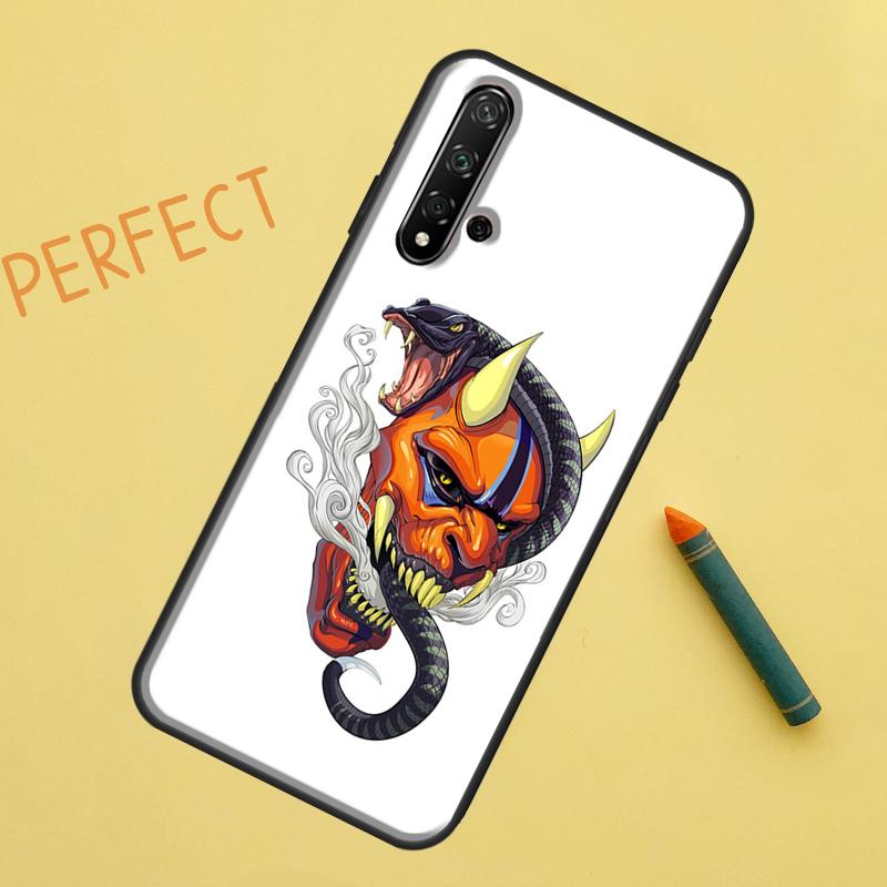 

Японская демоническая маска Они Хання Для Huawei Nova 8i 12i 11i 12s Y73 Y72 Y61 Y91 Y90 Y70 Y60 9 10 SE P30 P40 Lite P60 Pro Чехол Huawei P40 Lite 4G