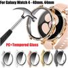 Glass+Case for Samsung Galaxy Watch 4 44mm 40mm Accessories Bling Diamond PC Bumper Shell +Screen Protector Galaxy Watch4 Cover