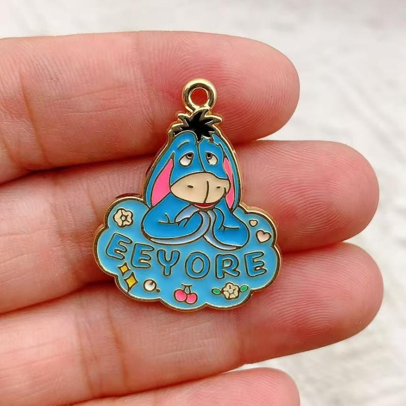 10pcs Cartoon Mickey Mouse Decorations Cute Alloy Pendant Anime Figures Children's DIY Creative Fashion Jewelry Accessories Gift