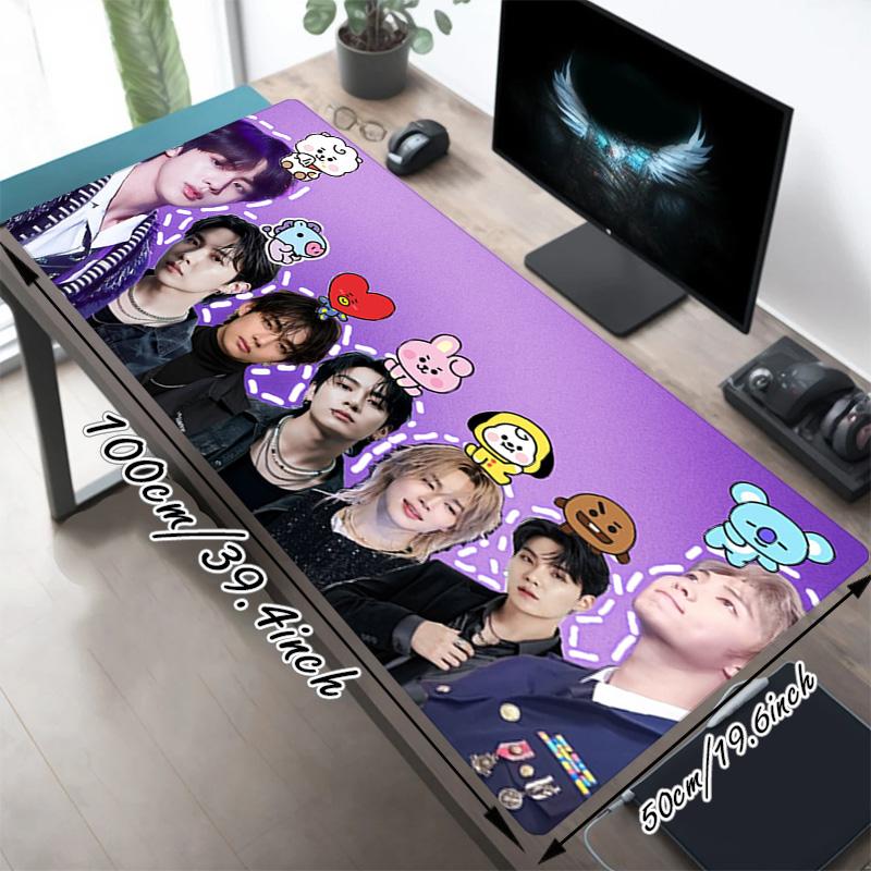 Kpop Stars Xl Gaming Mouse Pad Nonslip Rubber Base Stitched Edge Waterproof Desk Mat For Pc Laptop Gamer Office Computer Accessories C929896