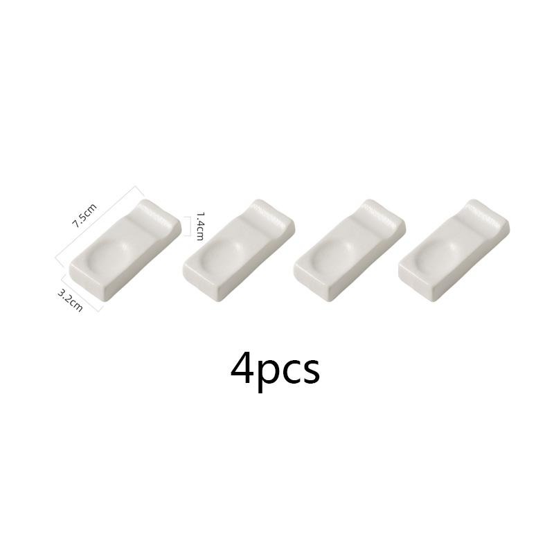 Matte Ceramic Chopstick Holder Chopstick Tray Desktop Spoon Rest Spoon Tray Solid Color Ceramic Tableware Hotel Tableware