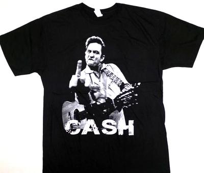 JOHNNY CASH T-shirt Man In Black Country Rock Singer 100% Cotton Tee Men's New