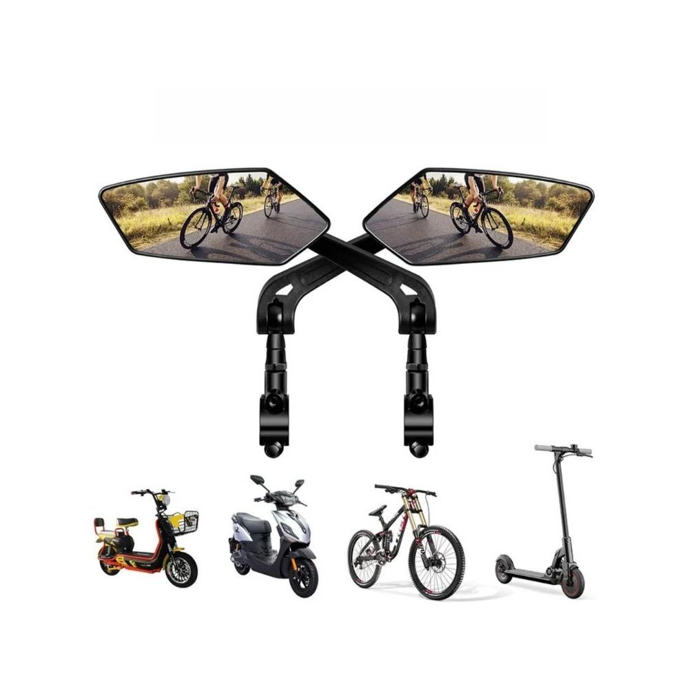 2pcs HD Wide Angle Bike Rearview Mirrors - 360° Adjustable, Fit for Electric Scooters, Ebikes, Motorcycles & Mountain Bikes