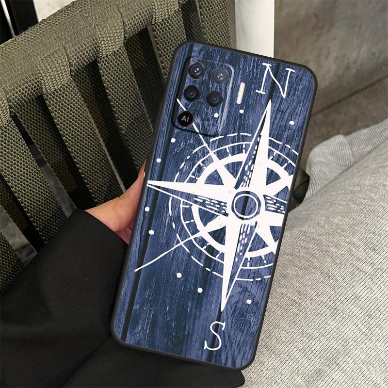 World Map Compass Nautical Case For Oppo A58 A18 A38 A78 A98 A17 A77 A80 A40 A60 A16 A76 A96 A74 A94 A54 A15 A57S Cover