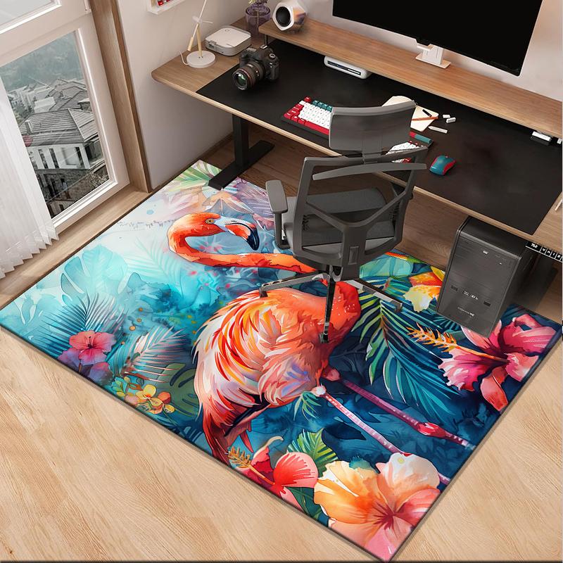 Flamingo In Tropical Paradise Office Rug Chair Mat, Entryway Carpet, Suitable for Front Door, Bedroom, Living Room, Desk, Holiday Gift