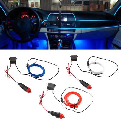 Flexible Neon EL Wire Decorative Lamp Car Styling 1M/set Interior Decoration Light Strips Auto Lamps Car 12V LED Cold Lights
