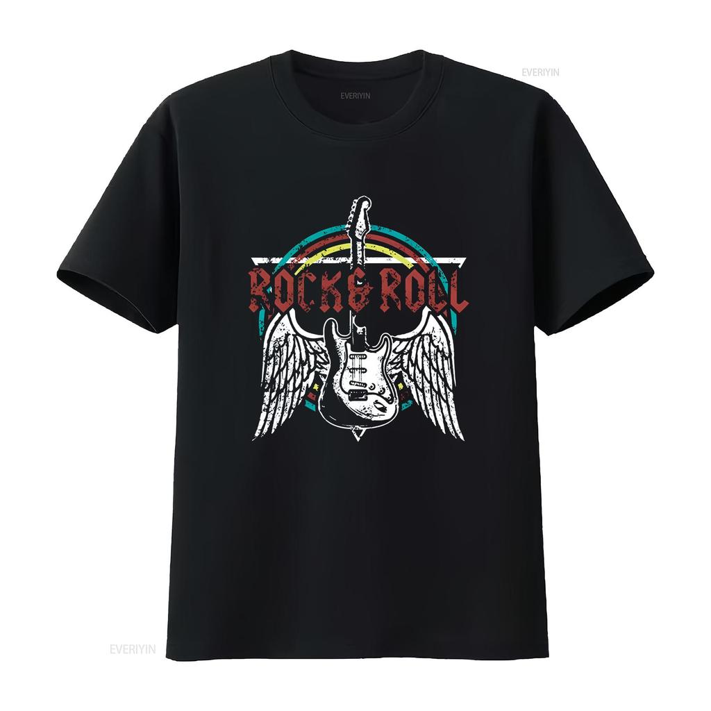 Rock and Roll T Shirt for Women Vintage Band Funny Country Music Retro Casual  Tops vintage Washed Stylish Comfortable Unisex