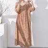 1011 new cotton and silk nightdress women's summer short-sleeved pajamas cartoon pony element long loose cotton silk skirt can be worn outside