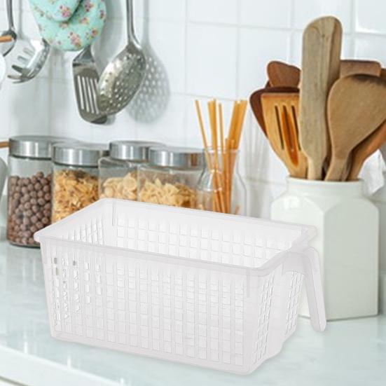 Storage Box with Handle Large Capacity Smooth Edge Burr Free Easy-to-Clean Stackable Plastic Storage Bin Food Storage Organizer