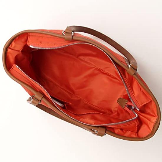 Tote Nylon Taffeta Patchwork A4 Brick Brown [Isaac] Bag, Tote, Women's, (46)
