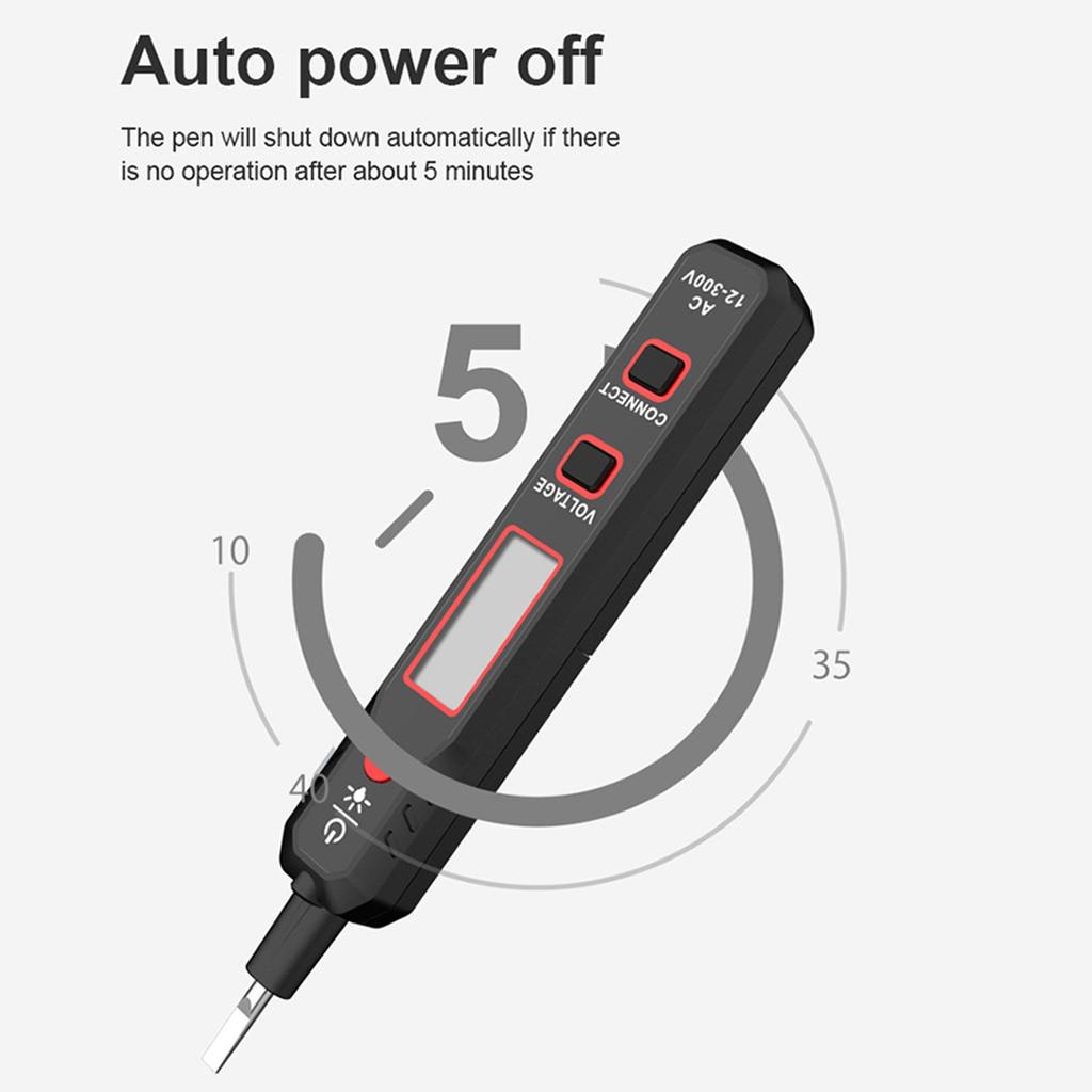 HABOTEST HT89 Voltage Tester AC 12.300V Contact Voltage Detector for LiveCelsiusNull Wire with Flashlight LCD Display Breakpoint Finder with Sound and