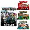 Cartoon Roblox Minecraft Digital Print Bedding Set High-quality Cartoon Style White Color
