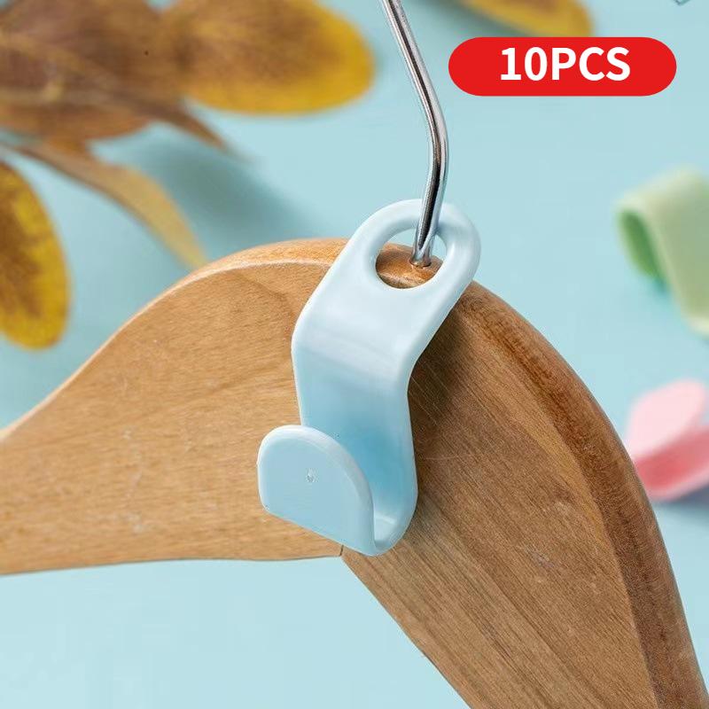 10/20Pcs Clothes Hanger Hooks Space Saving Closet Connector Hook Cascading Hanger Plastic Extender Clips Wardrobe Coat Organizer 10PCS синий