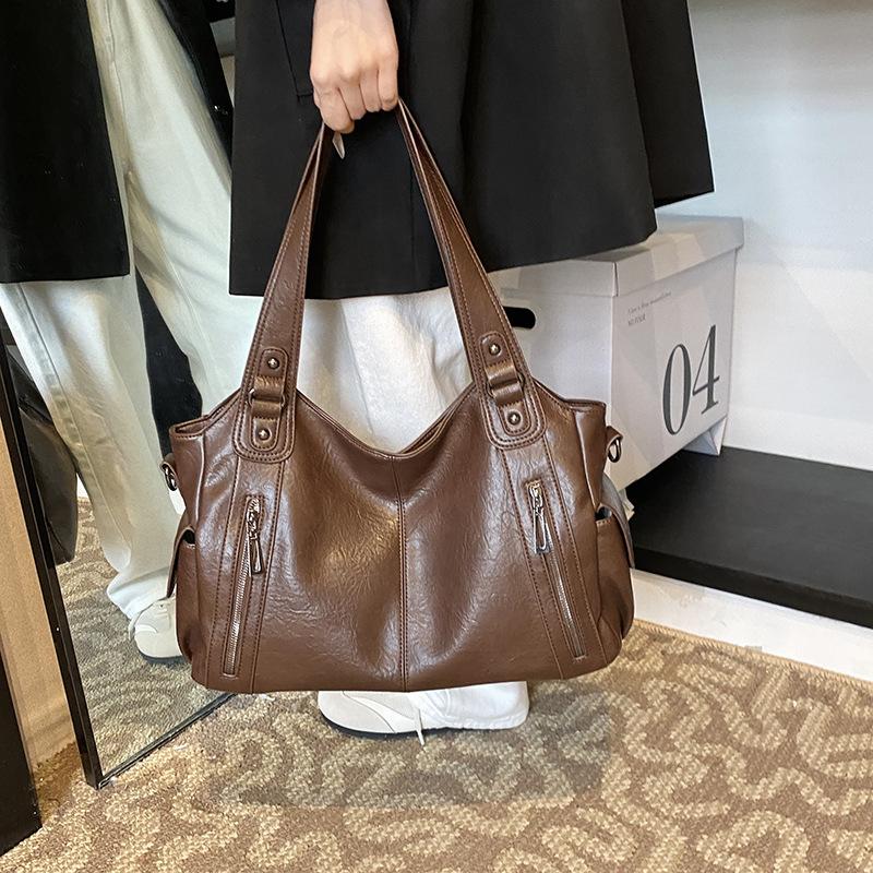 Bags Women's tote bags Large capacity autumn and winter single shoulder retro new retro textured single shoulder handbags