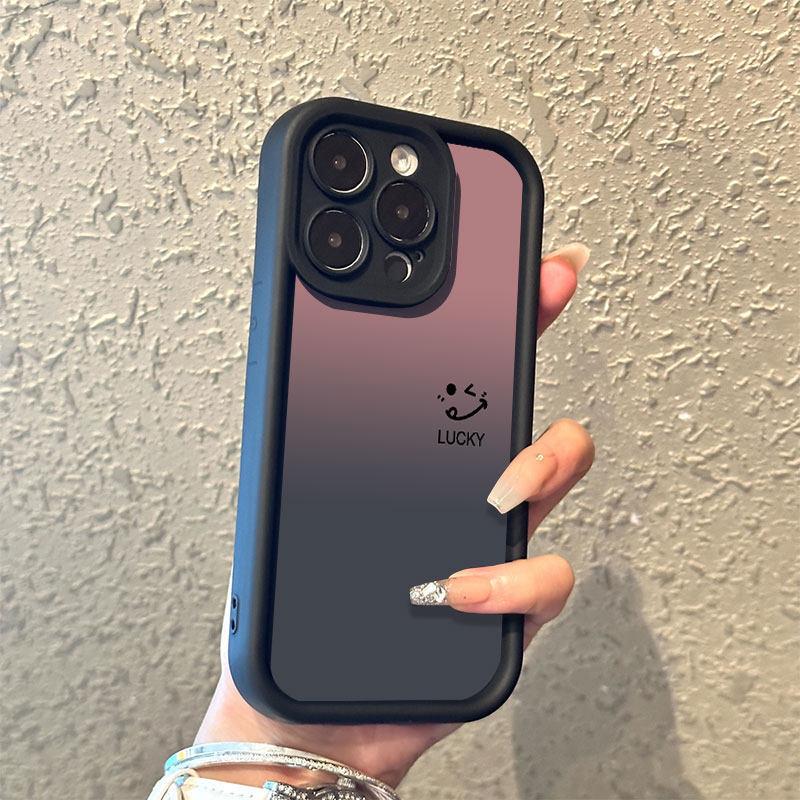 Smiley face gradual change iPhone11Pro mobile phone case new Apple 11promax men's and women's simple fine hole anti-drop