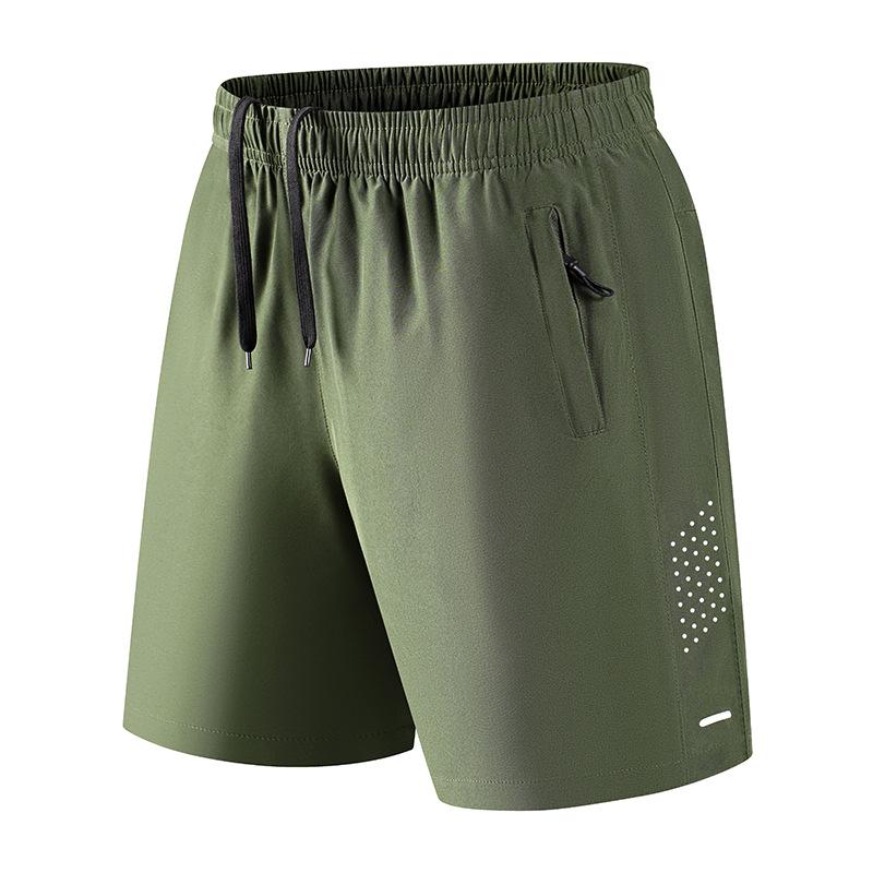 Men's Quick-Dry Breathable Outdoor Beach Shorts - Elastic Waist, Large Size, Casual Five-Point Fitness Pants