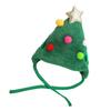 1 Set Christmas Pet Outfit Christmas Tree Pom-Pom Hat And Pet Bib Holiday Pet