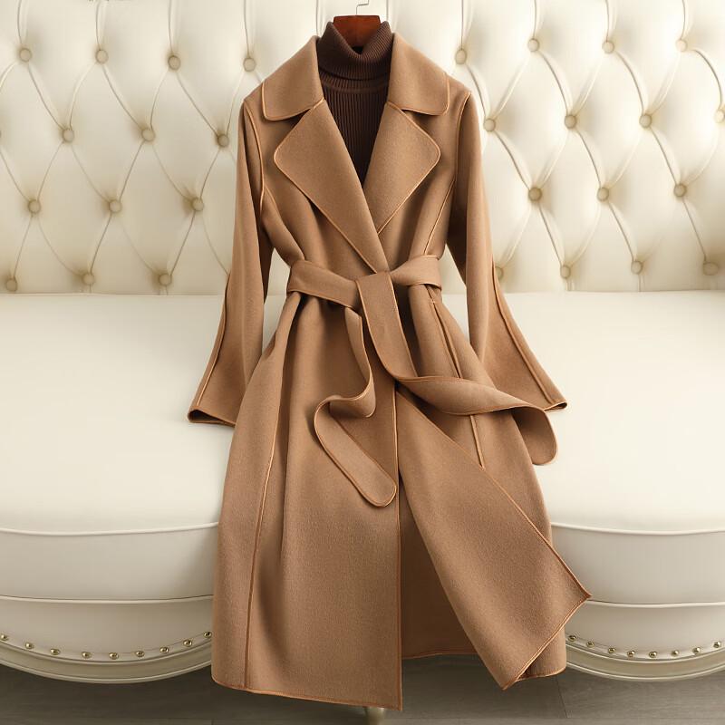 KAISER Women s 100% Double-Faced Wool Long Trench Coat M
