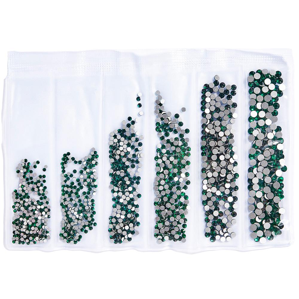 SS3-SS10 Colorful Glass Nail Rhinestones Multicolor Flat Back Crystal Strass Shiny Nail Art Gems Manicure Nails Art Decorations