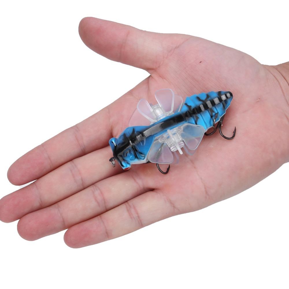 2PCS with Rotating Spins Bionic Cicada Lure 7.5cm Length Artificial Fishing Lure  Lake Fishing