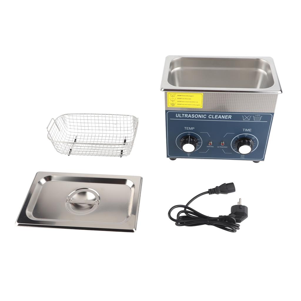 1pc Stainless Steel Ultrasonic Cleaner Heated Cleaning Tank Machine with Basket (3L)