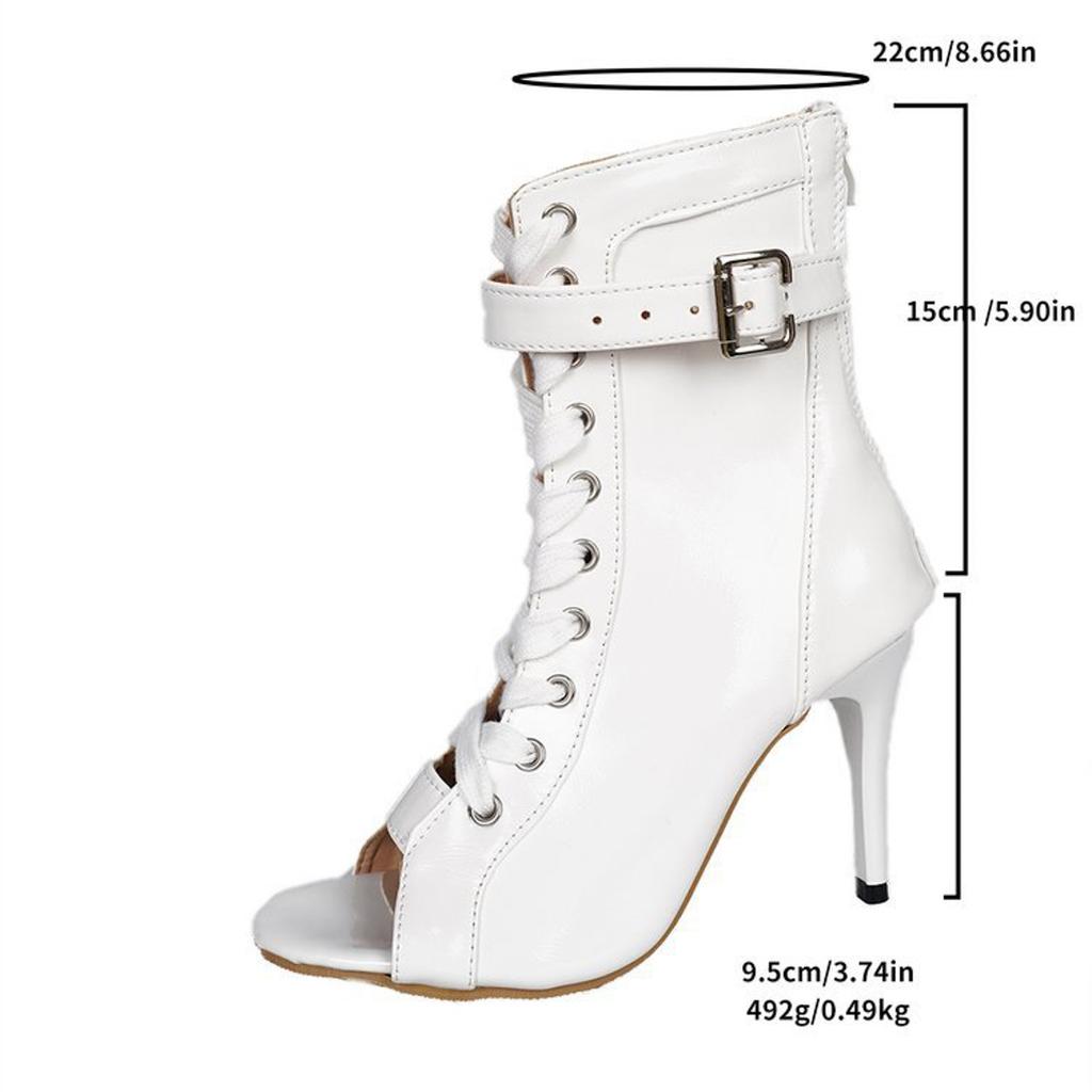 Formal Style Sandals 2026 Women'S Toe Stiletto Heels Leather Lace Up Strap Mid Calf Open Toe Sandal For Womens Party Sandalias