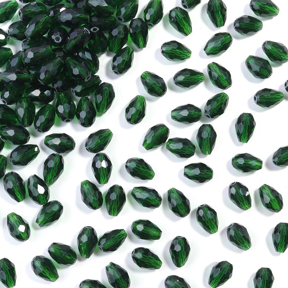 50pcs/lot 8x12mm Droplet Shaped Crystal Beads Colorful Loose Spaced Faceted Glass Beads For DIY Exquisite Bracelet Earring Gifts