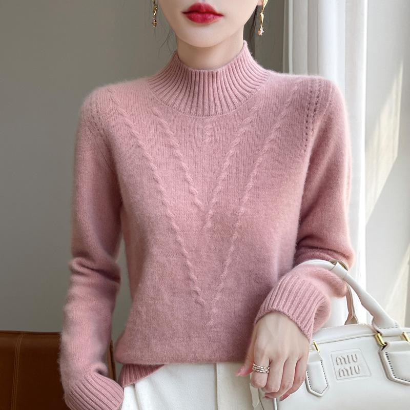 Thickened Twisted Flower Sweater for Women In Autumn and Winter Style Fashionable and Versatile Knitted Base Shirt Comfortable and Warm Sweater