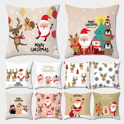 Christmas Pillowcase Christmas Tree Santa Claus Elk Cushion Cover Merry Christmas Home Happy New Year Gift