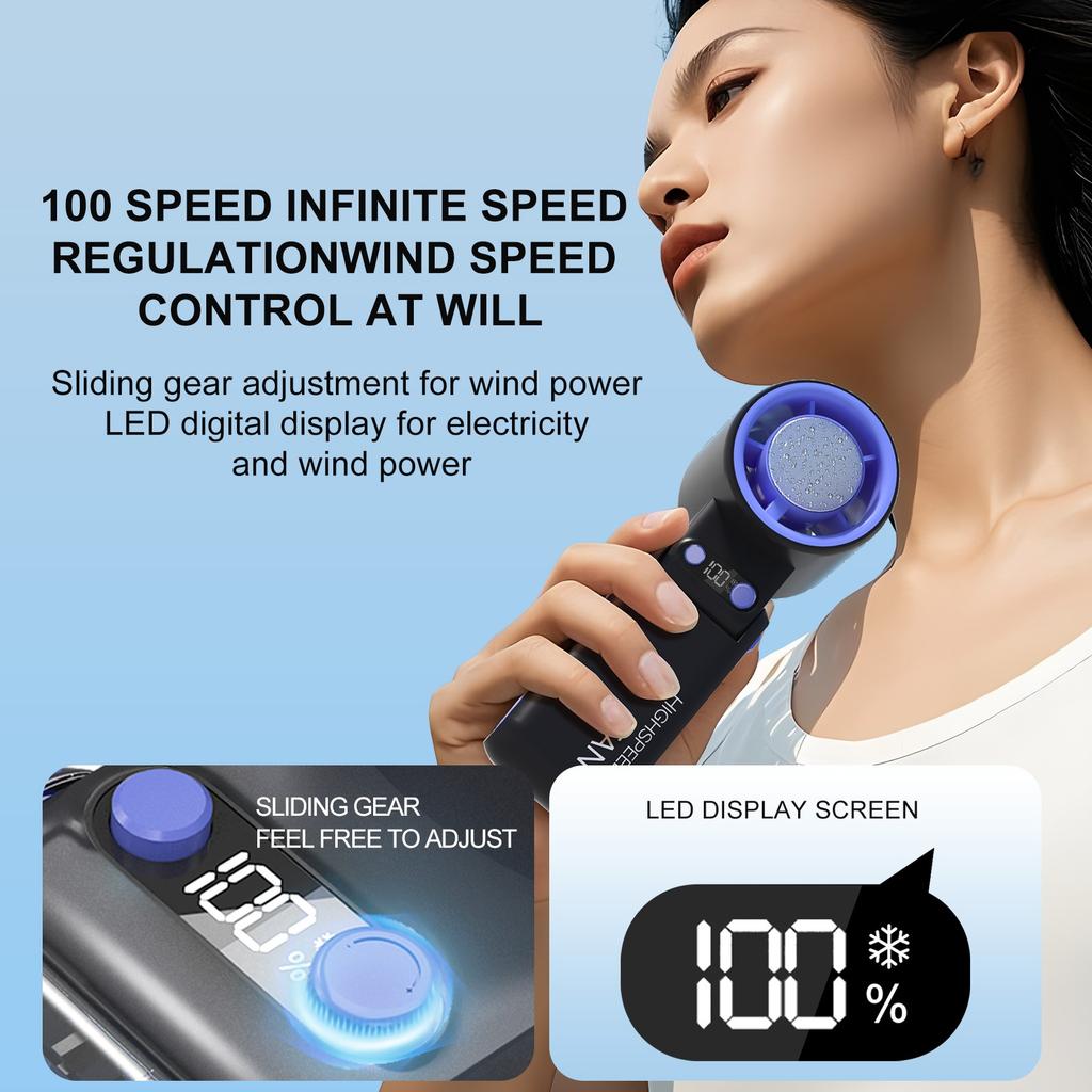 Ice Compress Handheld Fan Semiconductor High-speed USB Fan Portable Folding Small Wind