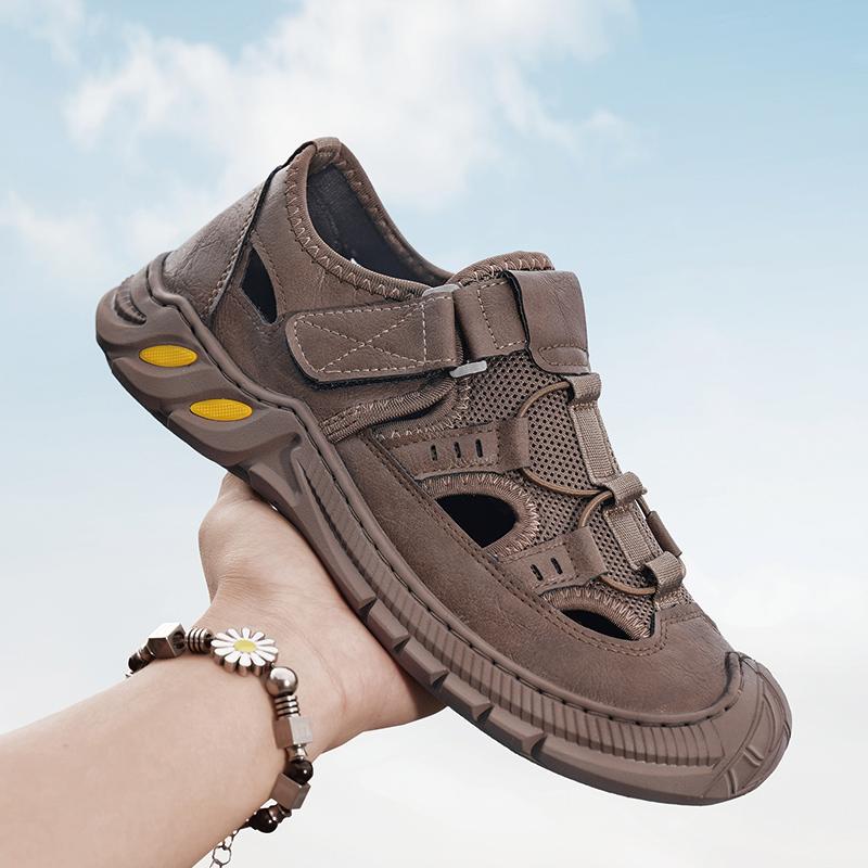 Fashion Outdoor mens summer mesh sandals non slip hiking travel hiking shoes mens Roman shoes beach wading shoes casual sports shoes