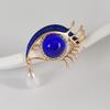New Original Design Blue Evil Eye Eyelash Baroque Pearl Brooches for Women Personality Cartoon Vintage Crystal Pins Jewelry Gift