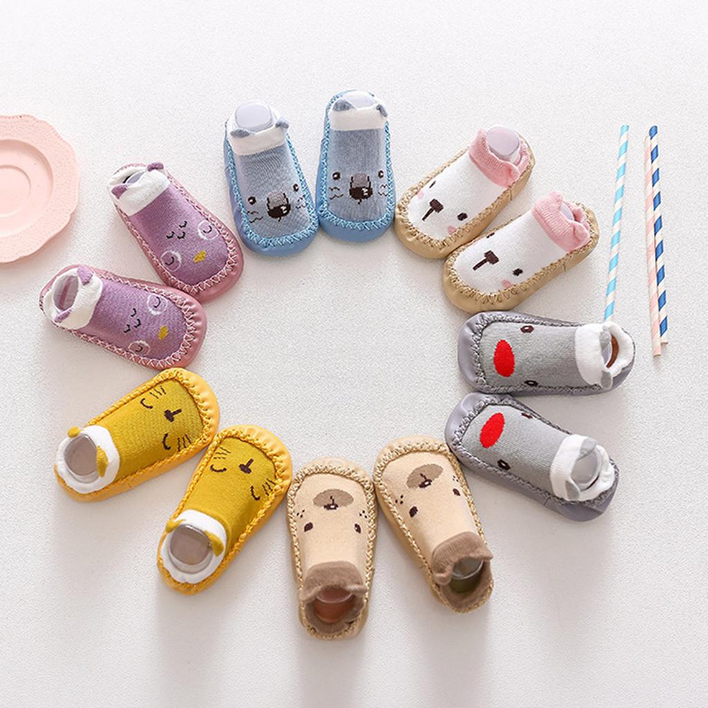 Newborn Baby Cartoon Newborn Baby Girls Boys Anti-Slip Socks Slipper Shoes Boots