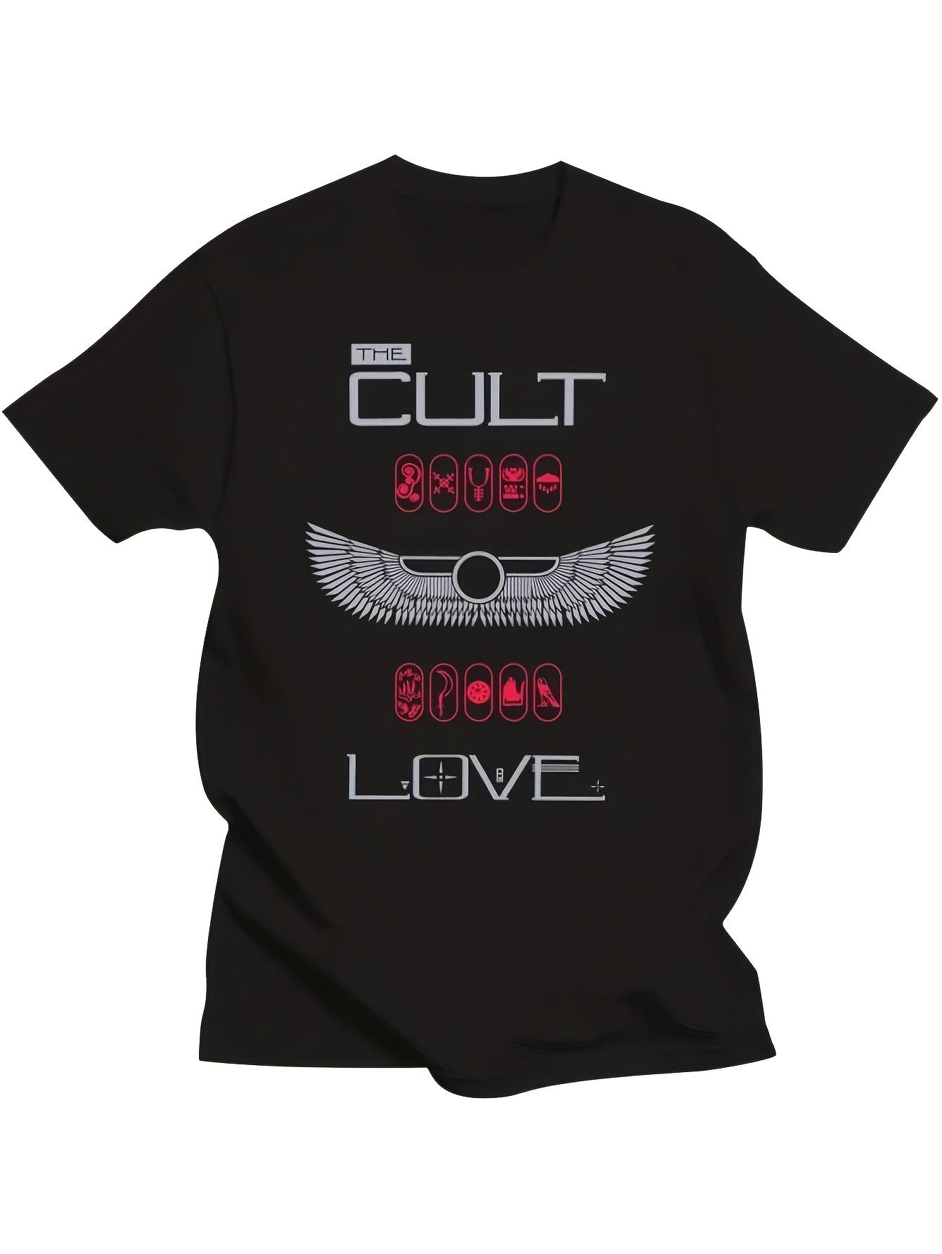 Retro Love Album Band Tshirt with Wings and Heartshaped Pattern Design Suitable for Casual Wear Band Tshirt Music Fan Clothing S