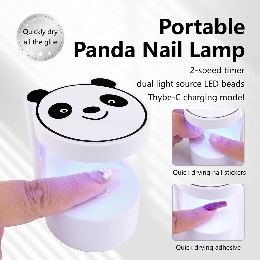 Rechargeable Panda Cube Mini Nail Lamp for Quick Gel Polish Curing