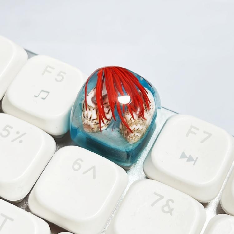 Clear Keycaps Featuring Underwater And Ocean Creature Pattern For Mechanical Keyboards Switches Decoration