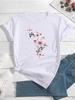 Woman O-neck Shirt Butterfly Print Short Sleeve Printed T Shirt  Clothing Women's T-Shirt Clothing Women's Top Tee