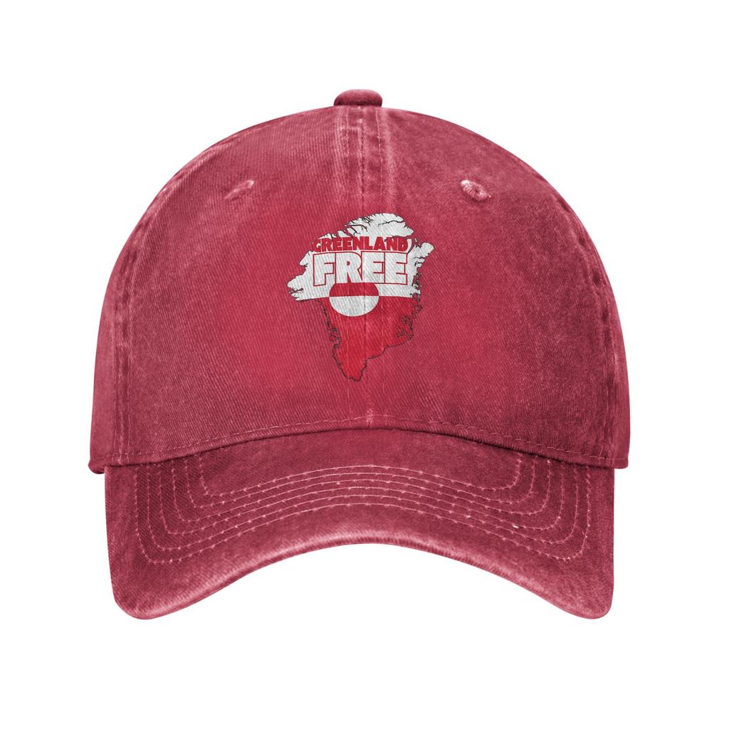 Summer Greenland Map Baseball Cap Sun  Sunscreen Design Washed Trucker Hat Women Unisex Vintage Tennis Skate Baseball Caps