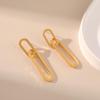 Patchwork Rectangle Chain Earrings - Fashionable, Versatile, High-End Design