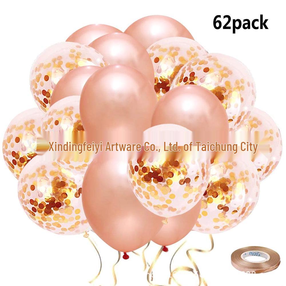 12-inch Rose Gold Latex Balloon Set for Wedding, Valentine s Day, Birthday, Confetti, and Christmas Decorations.