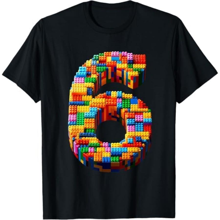 6 Year Old Blocks Building Master Builder 6th Birthday Boy T-Shirt Thuy Mens Womens Tank Top Sweatshirt Hoodie Longsleeve 1456 Black S