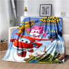 Cartoon Anime Super Wings Throws Blanket for Bedding Picnic Kid Super Soft Cute kawai high quality Flannel Blanket birthday gift
