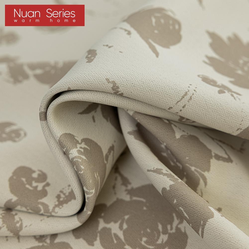 1 Stück, 70–80 % Verdunkelung, romantischer französischer Rosendruck, gerüschte, bequeme Vorhänge für Schlafzimmer, Wohnzimmer, Heimdekoration, Nuan-Serie