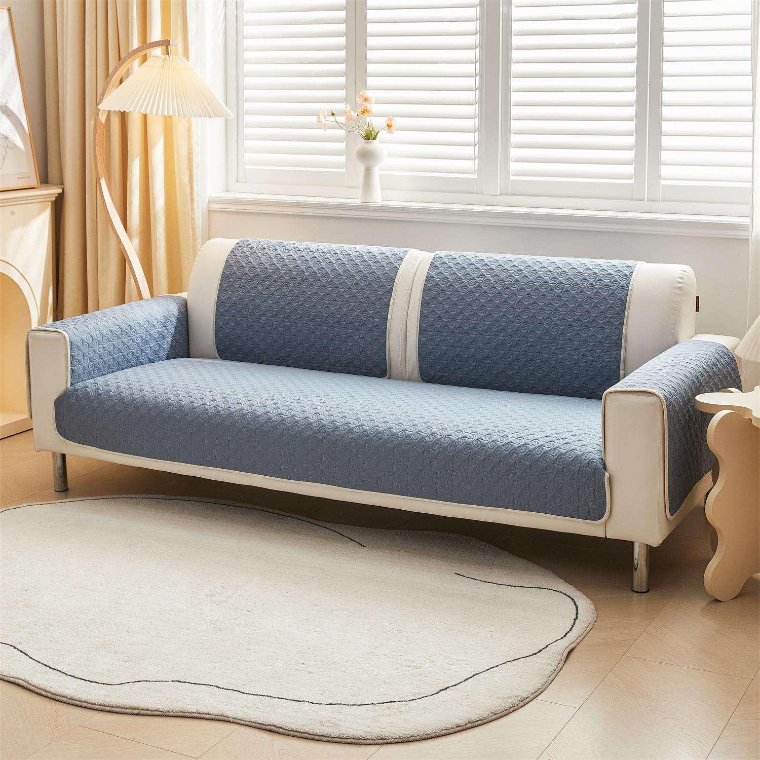 

1pc Plain Simple Solid Circle Quilted Anti-Slip Sofa Cover, Sofa Slipcover Furniture Protector for Office Living Room Home Decor 70*90cm